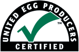 Produced in Compliance with United Egg Producers' Animal Husbandry Guidelines